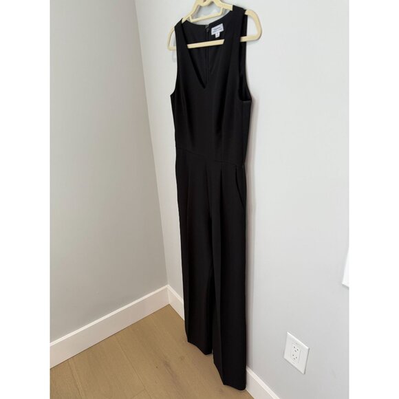 Women's Tahari ASL Tuxedo Wide-Leg Jumpsuit | Black | Size 12 - Picture 13 of 16